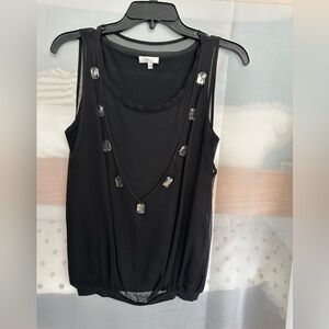 Black sleeveless top